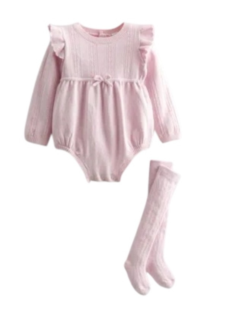 Nordstrom Baby Girl Pointelle Long Sleeve
Sweater Romper & Socks Set size 3 m